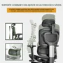 Cadeira De Escritório Ergonômica Mônaco Bt07 Luvinco Malha Respirável Com Suporte Lombar Adaptável Apoio Para Pés Retrátil Encosto Ajustável Seis Posições Cor Preta Suporta 200kg