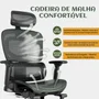 Cadeira De Escritório Ergonômica Mônaco Bt07 Luvinco Malha Respirável Com Suporte Lombar Adaptável Apoio Para Pés Retrátil Encosto Ajustável Seis Posições Cor Preta Suporta 200kg