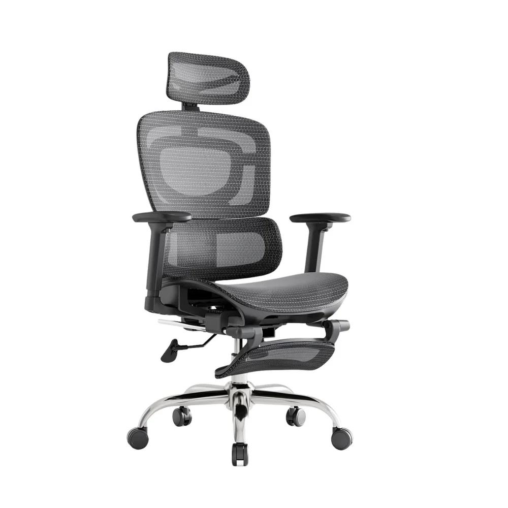 Cadeira De Escritório Ergonômica Mônaco Bt07 Luvinco Malha Respirável Com Suporte Lombar Adaptável Apoio Para Pés Retrátil Encosto Ajustável Seis Posições Cor Preta Suporta 200kg Cadeira De Escritório Ergonômica Mônaco Bt07 Luvinco Malha Respirável Com Suporte Lombar Adaptável Apoio Para Pés Retrátil Encosto Ajustável Seis Posições Cor Preta Suporta 200kg