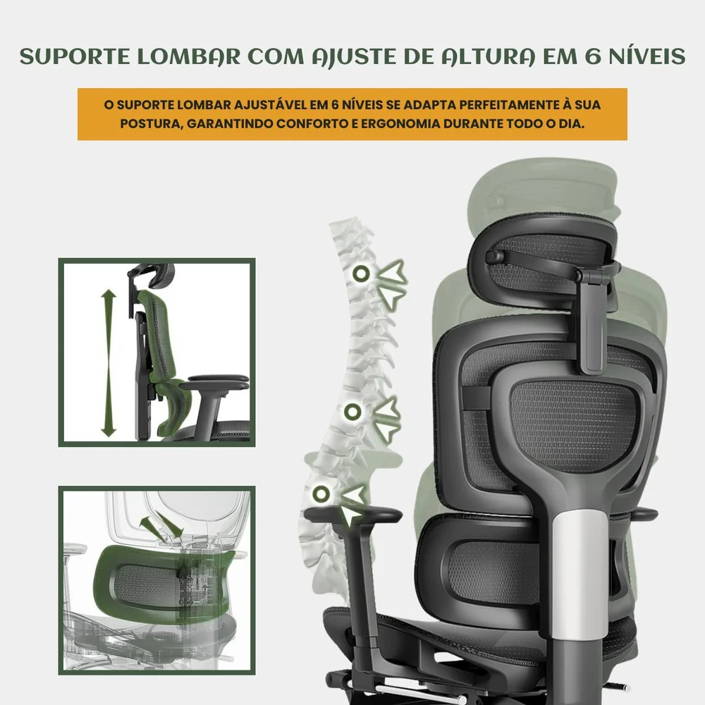 Cadeira De Escritório Ergonômica Mônaco Bt07 Luvinco Malha Respirável Com Suporte Lombar Adaptável Apoio Para Pés Retrátil Encosto Ajustável Seis Posições Cor Preta Suporta 200kg Cadeira De Escritório Ergonômica Mônaco Bt07 Luvinco Malha Respirável Com Suporte Lombar Adaptável Apoio Para Pés Retrátil Encosto Ajustável Seis Posições Cor Preta Suporta 200kg