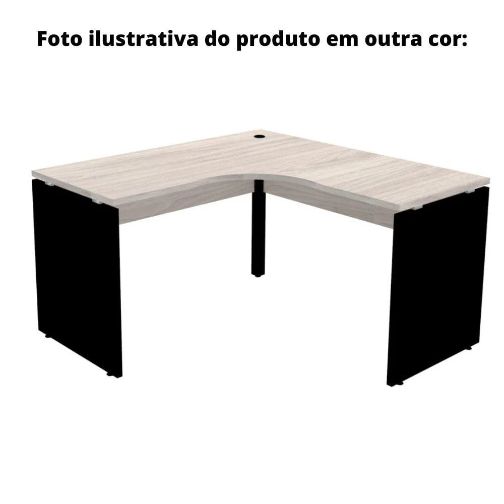 Imagem 5 de 5 do produto Mesa L Escritório Pe25 Cinza Com Base Cinza