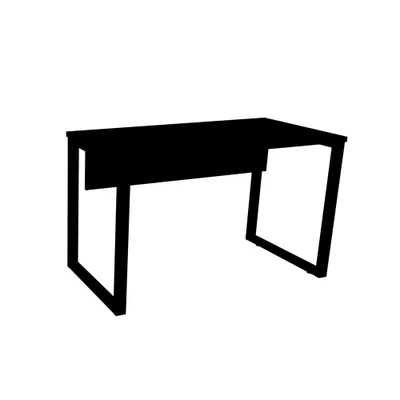 Mesa Escritório Pe25 Preta Com Base Preta