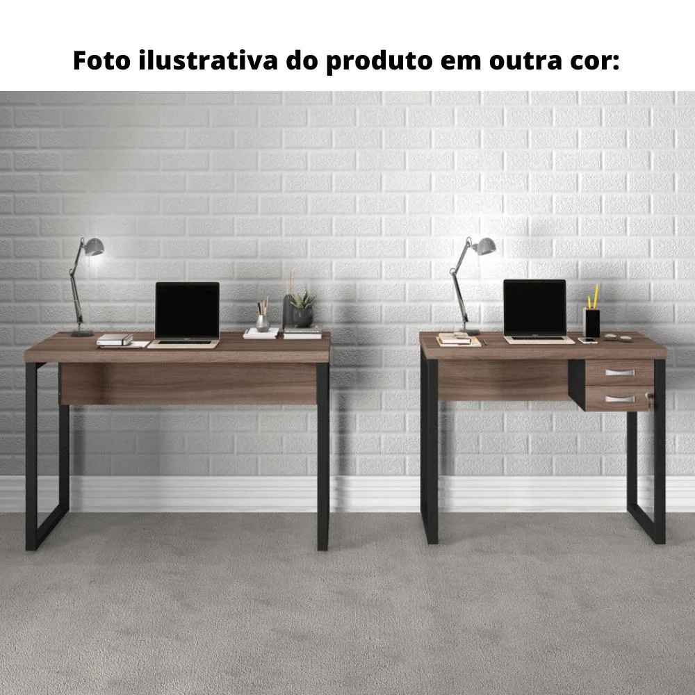 Imagem 2 de 2 do produto Mesa Escritório Pe25 Nogueira Casablanca Base Preta