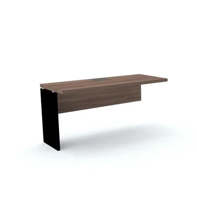 Mesa Complemento C/ Tomada Pe40 Walnut Base Preta