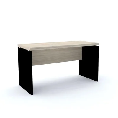 Mesa Escritório Pe40 Nogueira Casablanca Base Preta