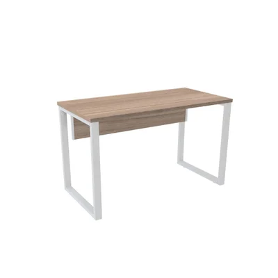 Mesa Escritório Pe25 Noce Naturalle Base Branca