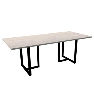 Mesa Reunião 200x90cm Tubular Casablanca Preta