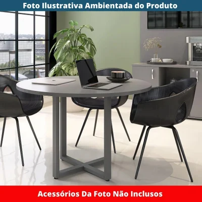 Mesa De Reunião P25 Pandin Grafito C/ Pé Grafito — foto 3