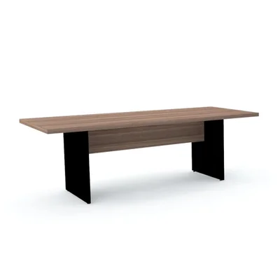Mesa Reunião 200x90cm Walnut Base Preta