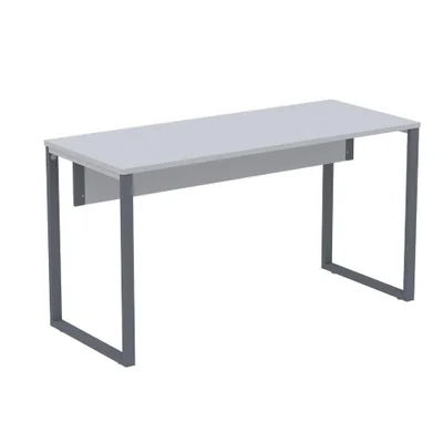 Mesa Escritório P25 Cinza C/ Pé Grafito