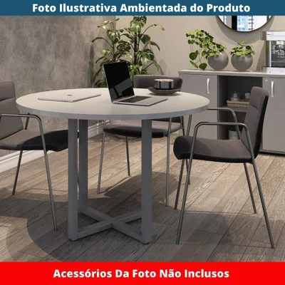 Mesa De Reunião P25 Pandin C/ Pé Grafito — foto 3