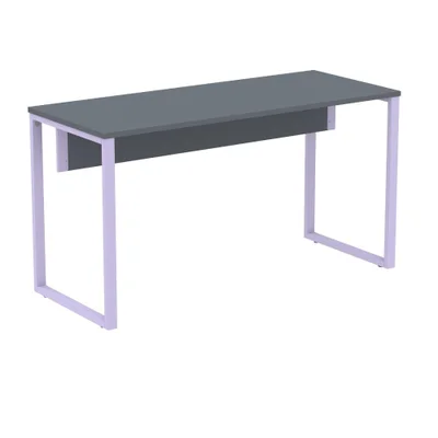 Mesa Escritório P25 Grafito C/ Pé Lilás