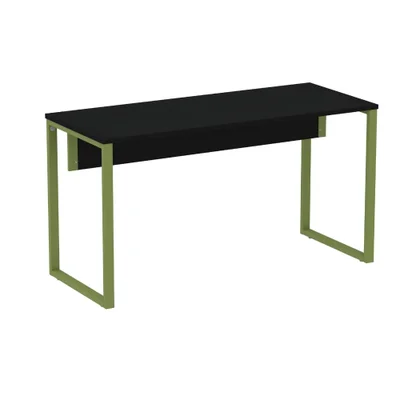 Mesa Escritório P25 Preto C/ Pé Verde Mirô