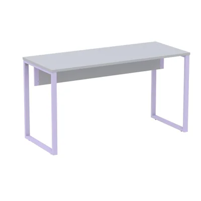 Mesa Escritório P25 Cinza C/ Pé Lilás