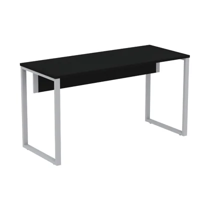 Mesa Escritório P25 Preto C/ Pé Cinza