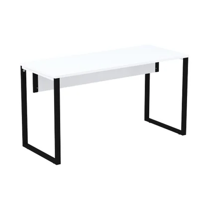 Mesa Escritório P25 Branco C/ Pé Preto