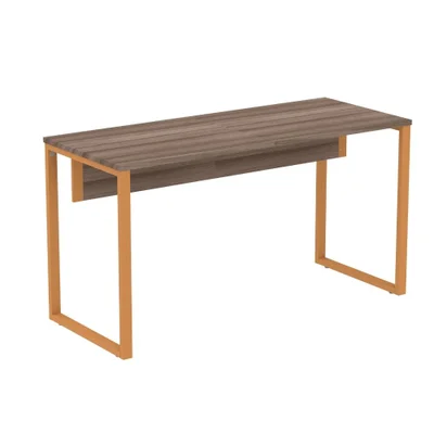 Mesa Escritório P25 Walnut C/ Pé Laranja