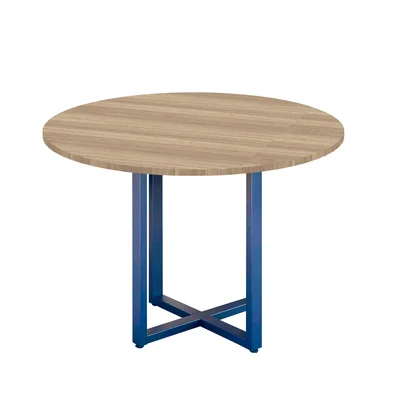 Mesa De Reunião P25 Pandin Noce C/ Pé Azul