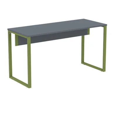 Mesa Escritório 120cm Grafito Pé Verde Mirô