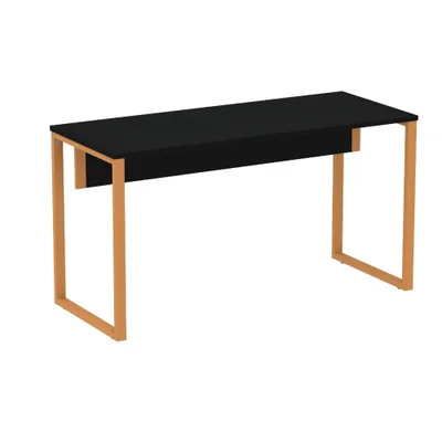 Mesa Escritório P25 Preto C/ Pé Laranja