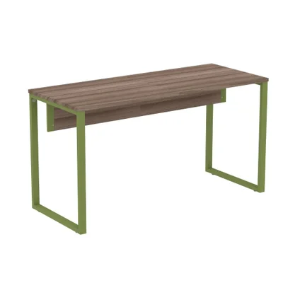 Mesa Escritório P25 Walnut C/ Pé Verde Mirô