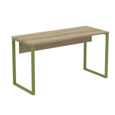 Mesa Escritório P25 Noce Naturalle C/ Pé Verde