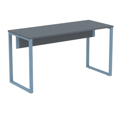 Mesa Escritório P25 Grafito C/ Pé Azul Dali