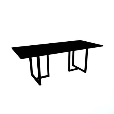 Mesa Reunião 200x90cm Tubular Preta