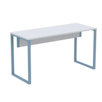 Mesa Escritório 120cm Cinza Pé Azul Dali