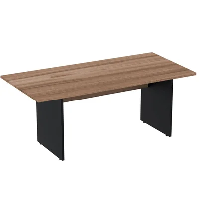 Mesa Reunião 260cm Pe25 Noce Base Preta