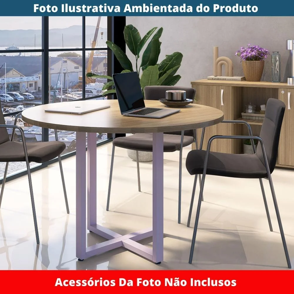 Imagem 3 de 5 do produto Mesa Reunião Redonda P25 Pandin Lilás