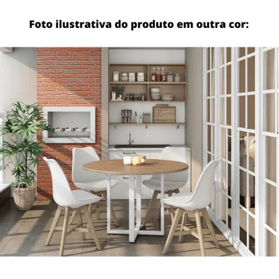 Mesa Reunião Redonda 110cm Casablanca Pé Preto — foto 2