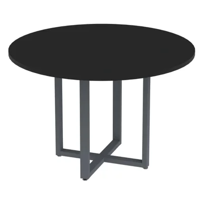 Mesa De Reunião P25 Pandin Preto C/ Pé Grafito