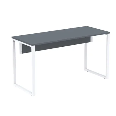 Mesa Escritório P25 Grafito C/ Pé Branco