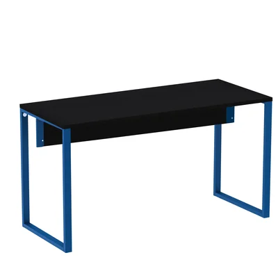 Mesa Escritório P25 Preto C/ Pé Azul Del Rey