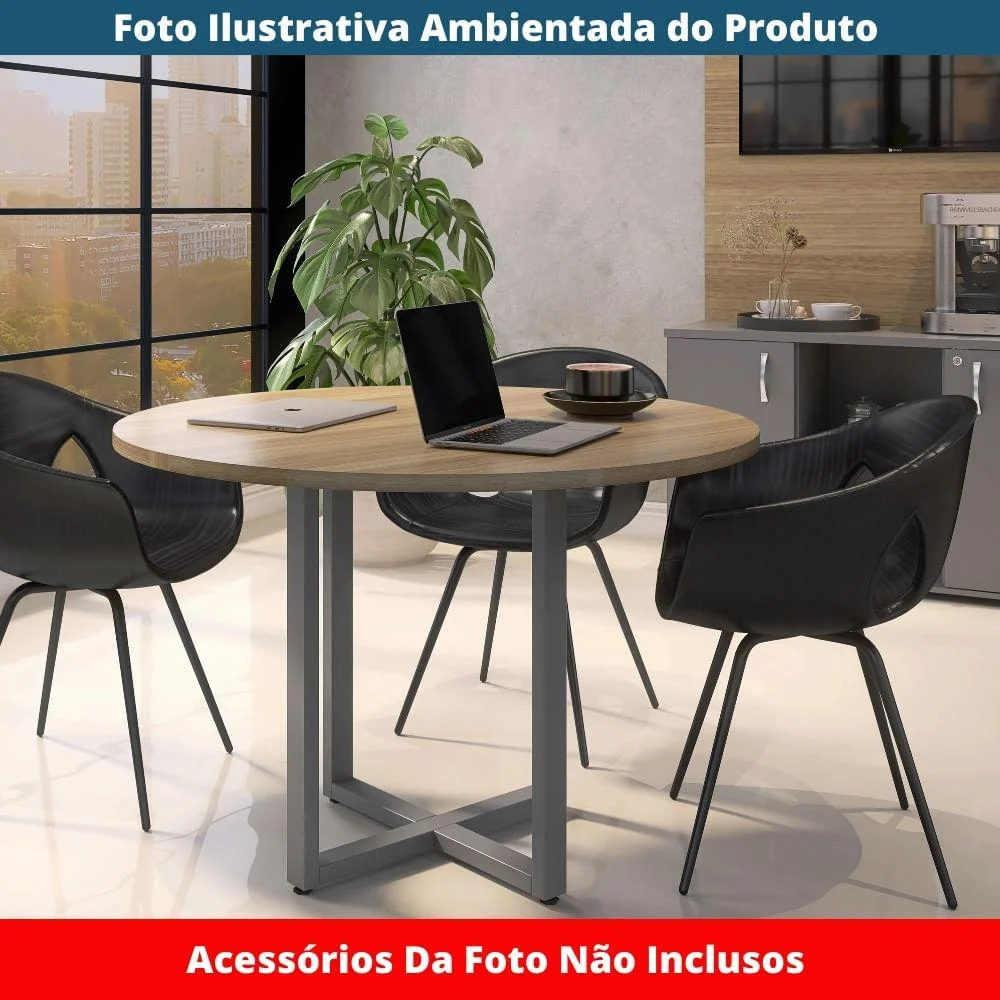 Imagem 3 de 5 do produto Mesa De Reunião P25 Pandin Noce C/ Pé Cinza