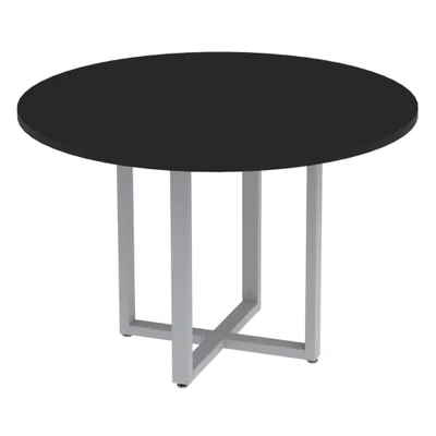 Mesa De Reunião P25 Pandin Preto C/ Pé Cinza