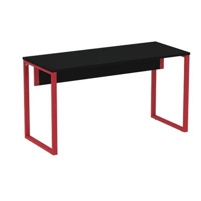 Mesa Escritório P25 Preto C/ Pé Vermelho