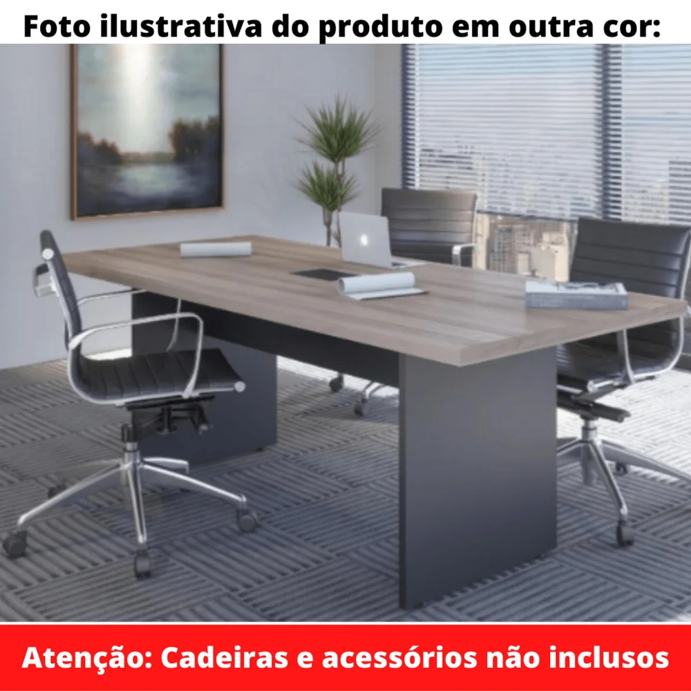 Imagem 2 de 3 do produto Mesa Reunião 200x90cm Casablanca C/ Cx Tomada