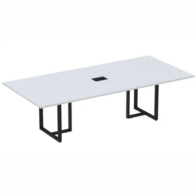 Mesa Reunião 260cm Caixa Tomada Cinza Preta