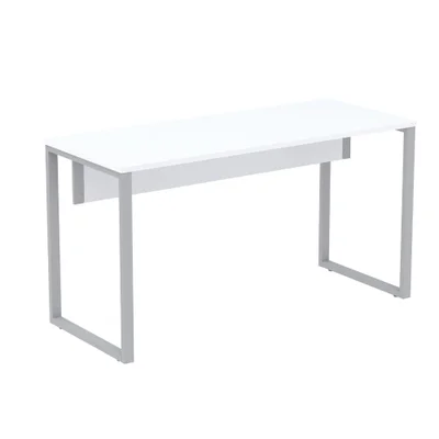 Mesa Escritório P25 Branco C/ Pé Cinza