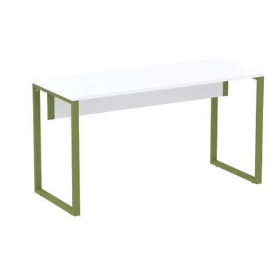 Mesa Escritório P25 Branco C/ Pé Verde