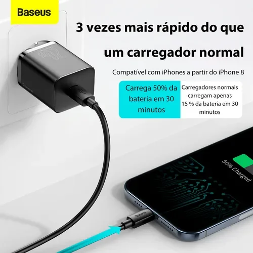 Imagem 5 de 5 do produto Carregador Turbo Baseus 20w Com Cabo Lightning