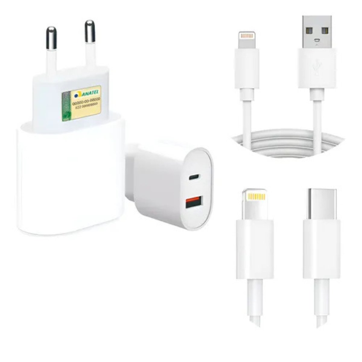 Carregador Branco Para Rotina Intensa, Compatível Iph 11-14