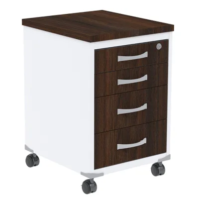 Gaveteiro Volante Pandin Walnut Estrutura Branca
