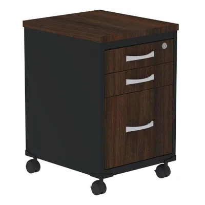 Gaveteiro Volante Pandin Walnut Estrutura Preta