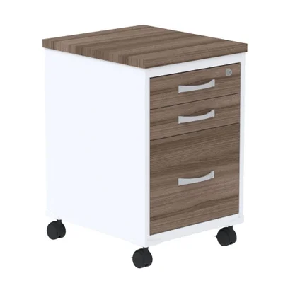 Gaveteiro Volante Pandin Walnut Estrutura Branca