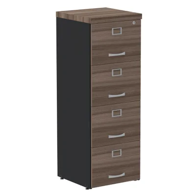 Arquivo Escritório Pandin Pe40 Walnut E Preto