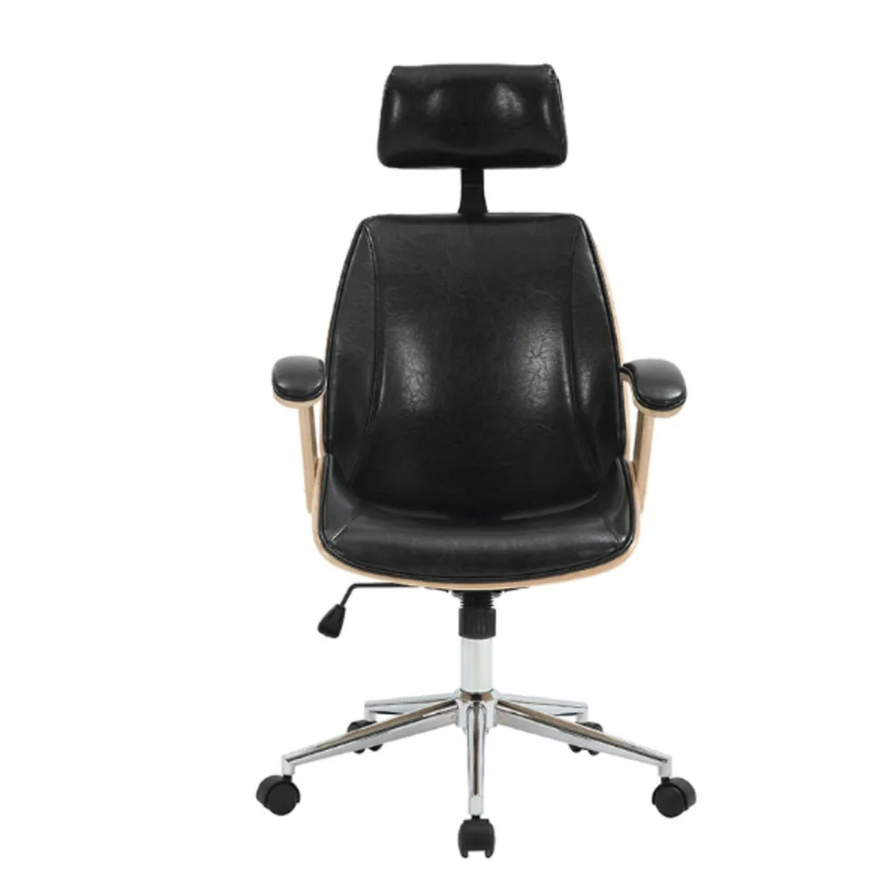Imagem 4 de 5 do produto Cadeira Escritório Lisboa Pu Preto Base Cromada