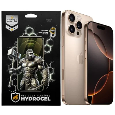 Kit Película Hydrogel Hd Frontal + Traseira Para Iphone 16 Pro - Proteção Completa - Gshield